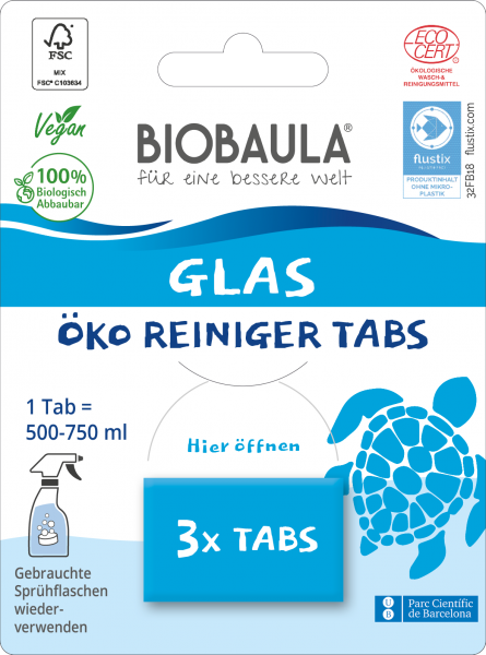 Biobaula GmbH Biobaula Öko-Reiniger-Tabs Glas 3 Stück