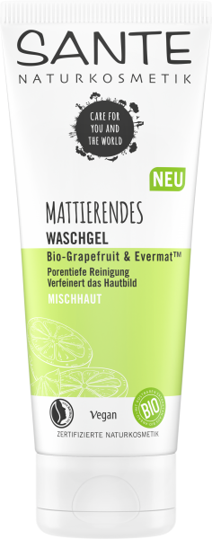 Sante Mattierendes Waschgel Bio-Grapefruit & Evermat 100 ml