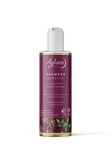 Ayluna Shampoo Blumengarten für intensiv gepflegtes Haar mit Bio-Zaubernuss 250 ml