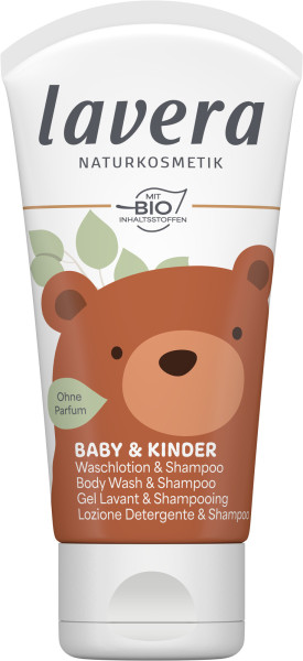PROBIERGRÖßE BABY & KINDER WASCHLOTION & SHAMPOO 50 ml von lavera – Produktabbildung 1