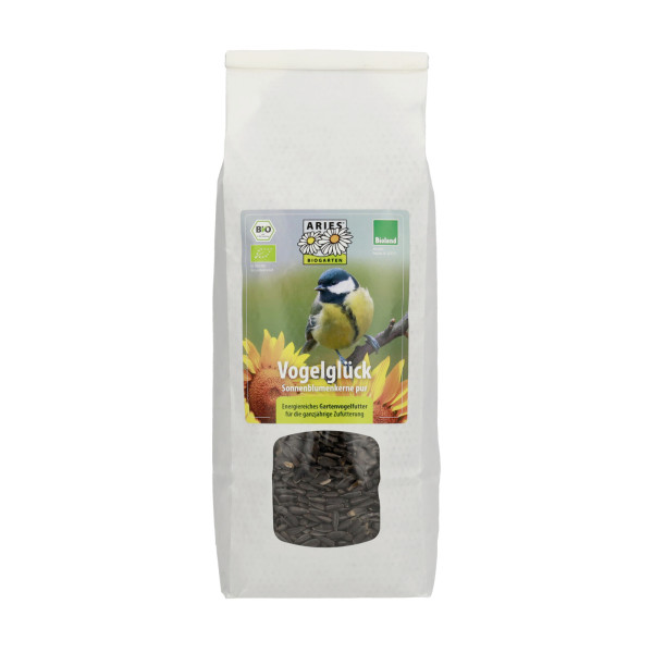 Vogelglück Sonnenblumenkerne pur 1 kg von Aries – Produktabbildung 1