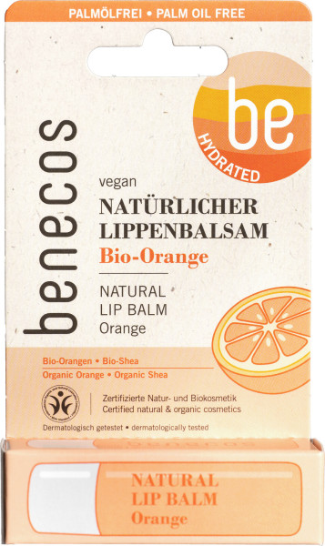 benecos Natural Lip Balm Orange Blister 4,7 g – Produktabbildung 1