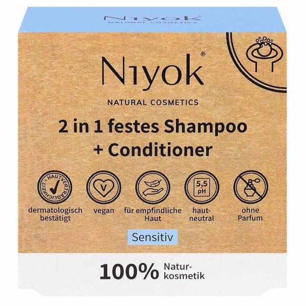 Niyok 2 in 1 festes Shampoo & Conditioner Sensitiv 80 g