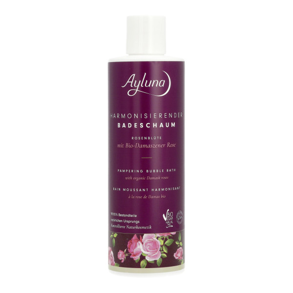 Harmonisierender Badeschaum Rosenblüte mit Bio-Damaszener Rose 400 ml von Ayluna – Produktabbildung 1