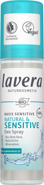 Deo Spray basis sensitiv NATURAL & SENSITIVE 75 ml von lavera – Produktabbildung 1