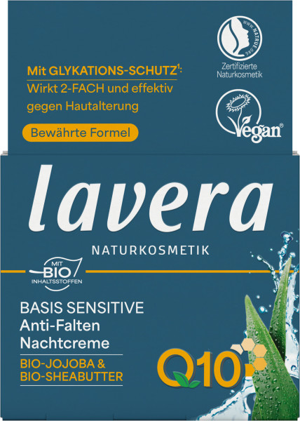Basis Sensitive Anti-Falten Nachtcreme Q10 50 ml von lavera – Produktabbildung 1