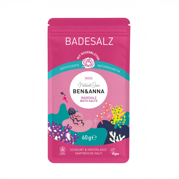 BEN&ANNA Natural Care Badesalzsachet "Rose" 60g – Produktabbildung 1