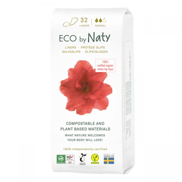 Eco by Naty Slipeinlagen Normal 100% Kompostierbare Materialien. Vegan 32 Stück
