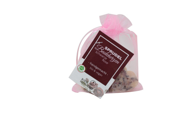 Bio & Vegane Badeherzen "Schwarze Rose" 2x15 g von Bademeisterei – Produktabbildung 1
