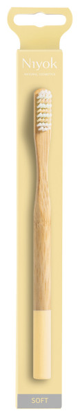 Bambuszahnbürste adult soft, gelb von Niyok – Produktabbildung 1
