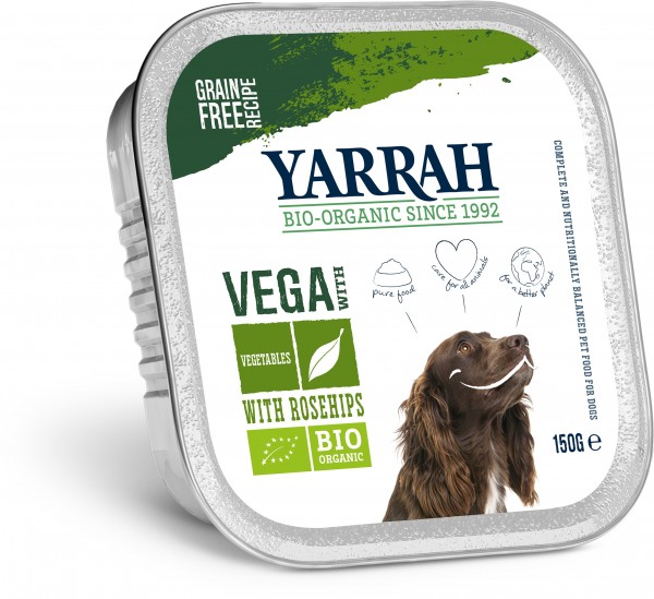 Yarrah Organic Petfood B.V. BIO vegane Bröckchen mit Gemüse und Hagebutte 12 x 150 g