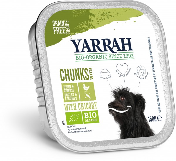 Yarrah Bio Bröckchen Huhn mit Erbsen, Möhren und Chicreè 1800 g