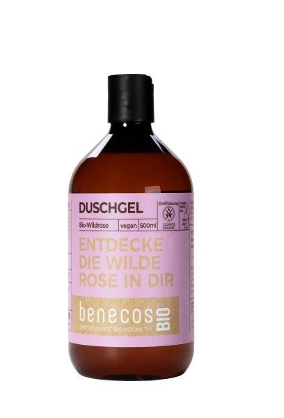 benecos BIO Duschgel BIO-Wildrose - ENTDECKE DIE WILDE ROSE IN DIR 0,5 l