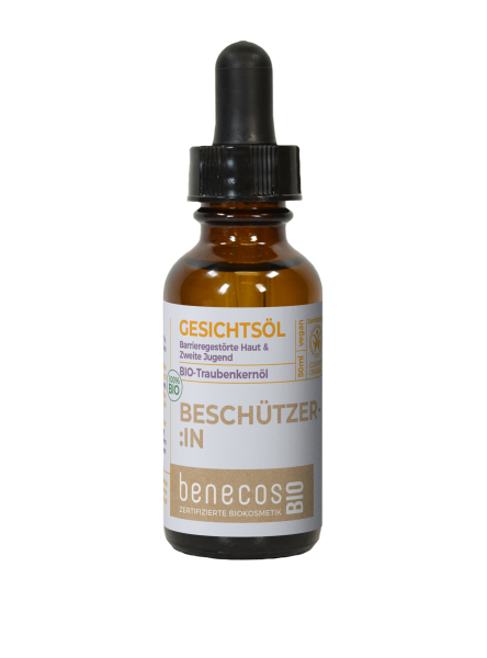 benecos Gesichtsöl Bio-Traubenkernöl - BESCHÜTZER:IN (Barrieregestörte Haut & Zweite Jugend) 50 ml