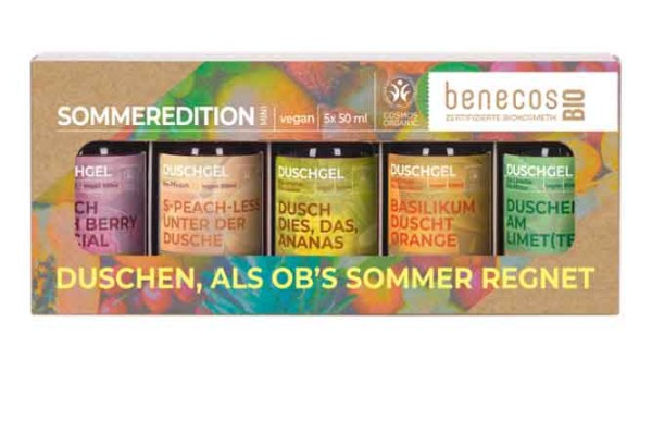 benecosBIO Mini-Set Sommeredition (Limited Edition) Duschen als ob's Sommer regnet