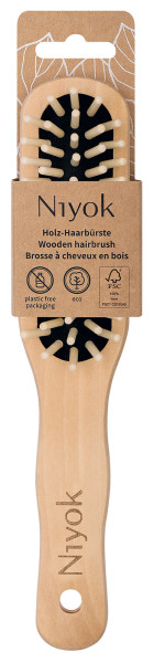Holz-Haarbürste länglich von Niyok – Produktabbildung 1