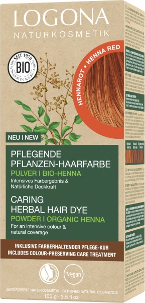 Logona Pflegende Pflanzen-Haarfarbe Pulver Hennarot 100 g