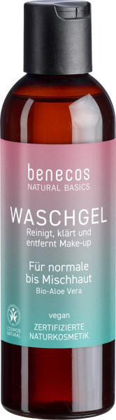 benecos Natural Basics Waschgel Bio-Aloe Vera 200 ml – Produktabbildung 1
