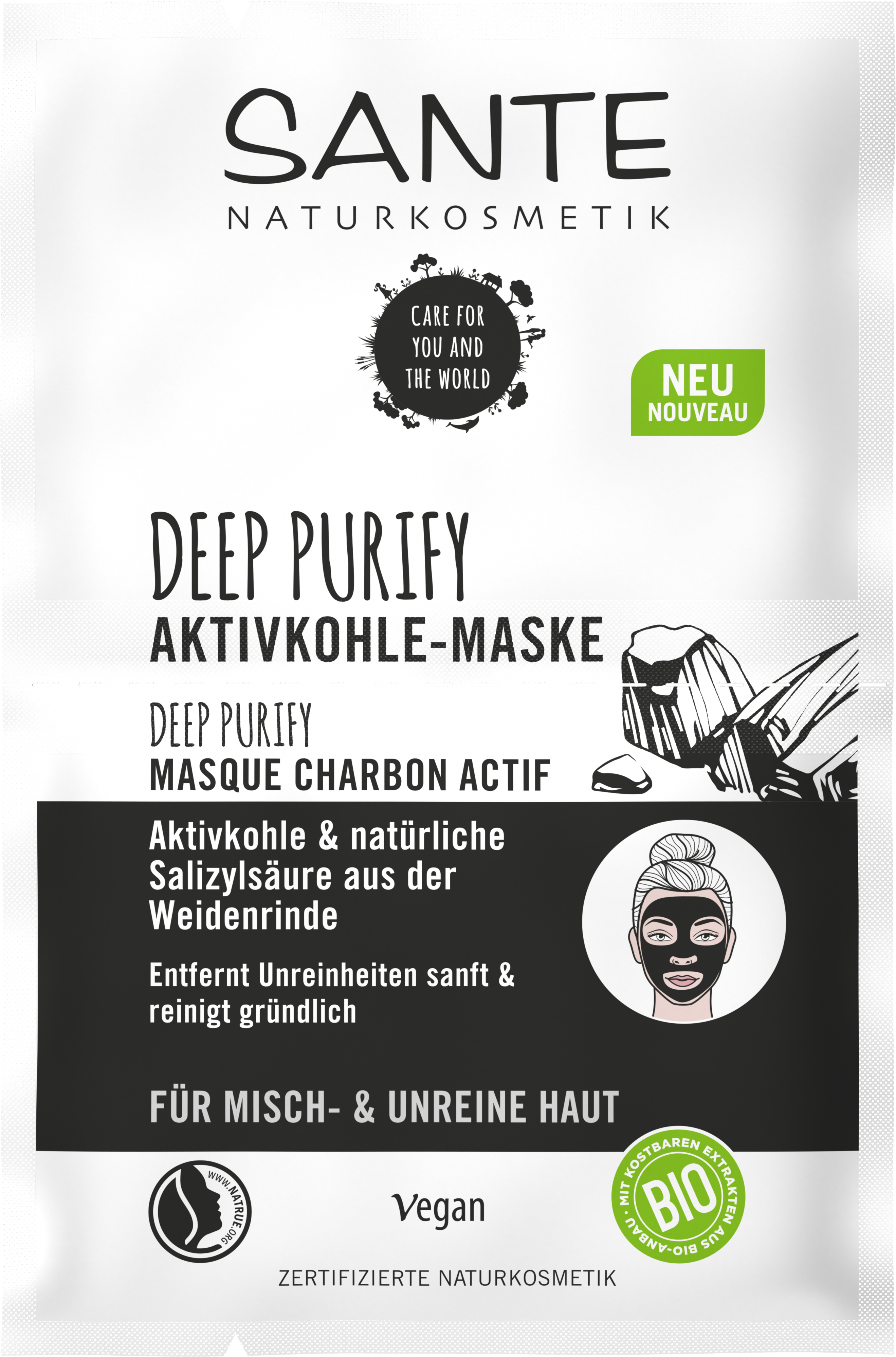 Maske 8 ml natürliche SANTE Deep & Salizylsäure Purify
