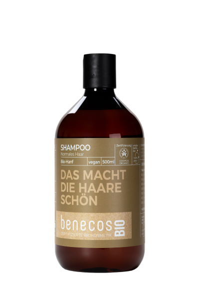benecos Shampoo Normales Haar BIO-Hanf DAS MACHT DIE HAARE SCHÖN 0,5 l