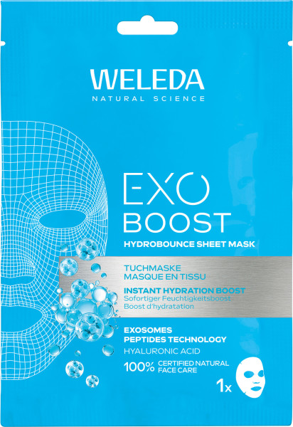 WELEDA Exo Boost Hydrobounce Tuchmaske Feuchtigkeit 20 ml – Produktabbildung 1