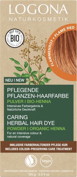 Logona Pflegende Pflanzen-Haarfarbe Pulver Flammenrot 100 g