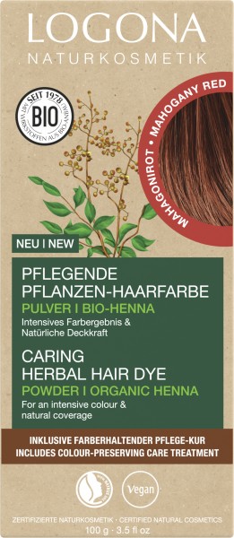 Logona Pflegende Pflanzen-Haarfarbe Pulver Mahagonirot 100 g