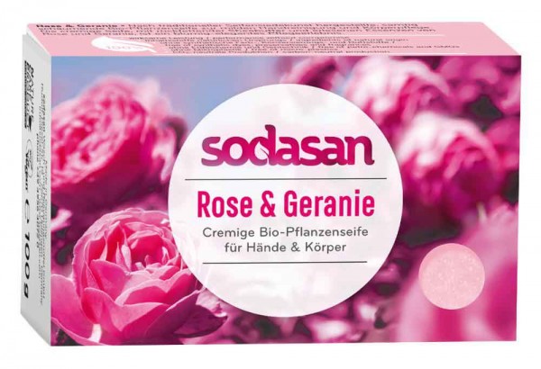 Sodasan Seife Rose & Geranie 100 g