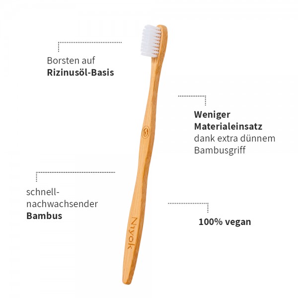 Niyok Choosebrush - Bambus Zahnbürste mit Spende: Klimaschutz 1 Stück