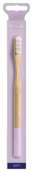 Bambuszahnbürste adult soft, flieder von Niyok – Produktabbildung 1