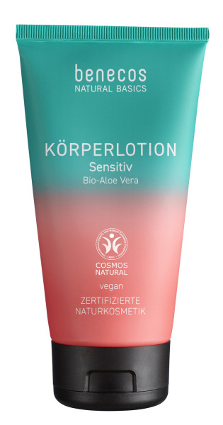 benecos Natural Basics Körperlotion Sensitiv Bio-Aloe Vera 150 ml – Produktabbildung 1