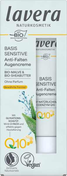 Basis Sensitive Anti-Falten Augencreme Q10 15 ml von lavera – Produktabbildung 1