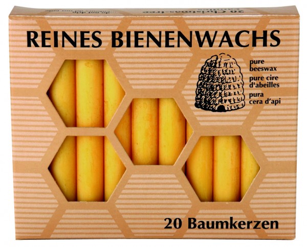 KERZENFARM HAHN Bienenwachs-Baumkerzen 20 St