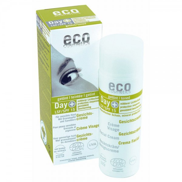 eco cosmetics Gesichtscreme LSF 15 getönt mit Granatapfel und Sanddorn 50 ml
