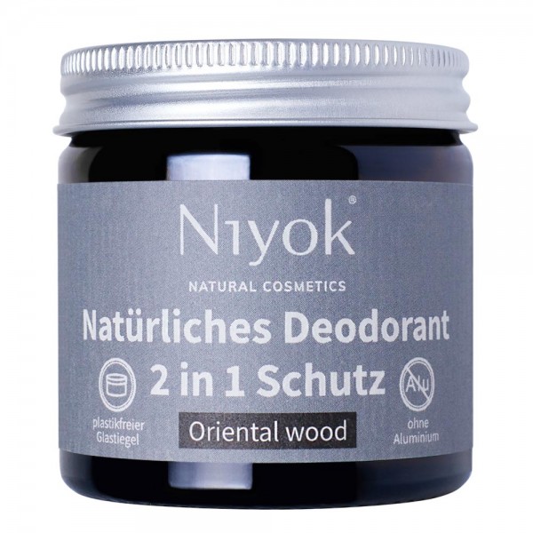 NIYOK - 2 in 1 Deodorant Creme Anti-Transpirant: Oriental wood 40 ml