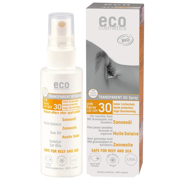 eco cosmetics Sonnenöl transparent LSF 30 mit Granatapfel und Sanddorn 50 ml