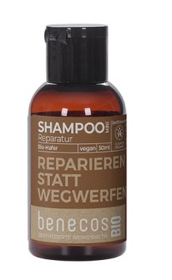 benecos Mini Shampoo Reparatur BIO-Hafer DAS MACHT DIE HAARE SCHÖN 50 ml