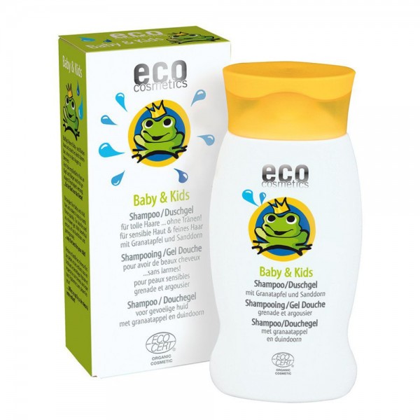 eco cosmetics Baby & Kids Shampoo & Duschgel mit Granatapfel und Sanddorn 200 ml