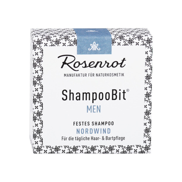 festes ShampooBit® MEN Nordwind - 55g - in Schachtel von Rosenrot Naturkosmetik – Produktabbildung 1