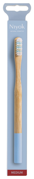 Bambuszahnbürste adult medium, blau von Niyok – Produktabbildung 1