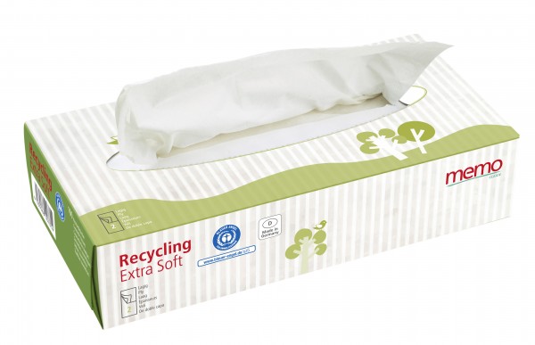 memo AG memo Kosmetiktücher Recycling Extra Soft 100 Stück, 2-lagig 100 Stück