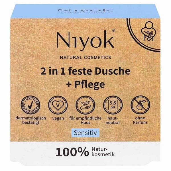 NIYOK - 2 in 1 feste Dusche & Pflege Sensitiv 80 g