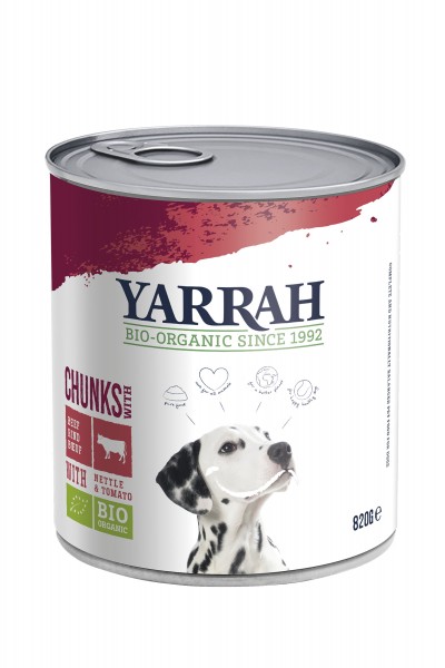 Yarrah Bio Hund Rinder Bröckchen in Soße mit Brennnessel & Tomate
