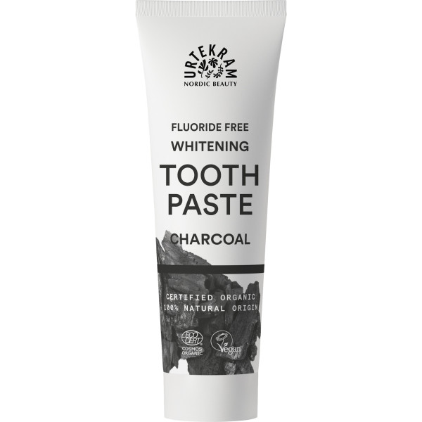 Urtekram Toothpaste Charcoal Whitening Fluoride Free 75 ml – Produktabbildung 1