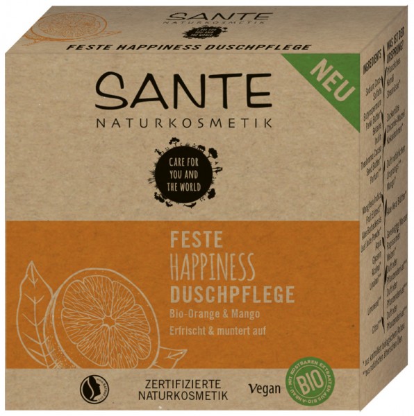 SANTE Feste HAPPINESS Duschpflege Bio-Orange & Mango 80 g