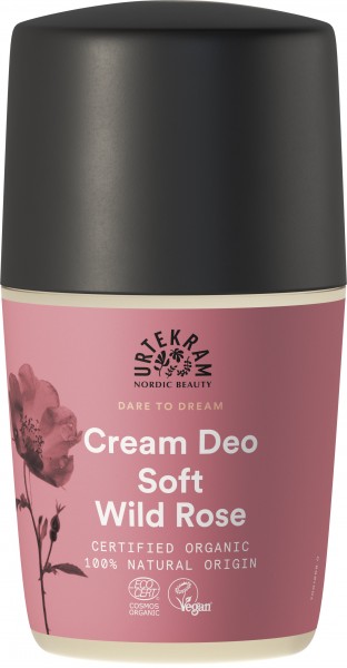 Urtekram Soft Wild Rose Creme Deodorant Roll-On 0 % Aluminium 50 ml