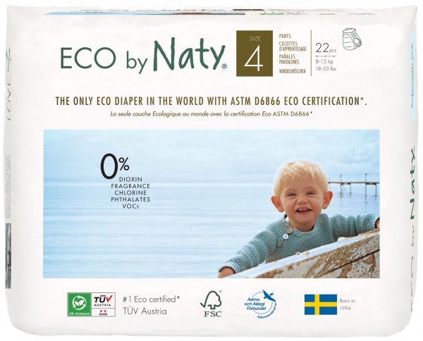 Eco by Naty Windelhöschen Pull on Pants, Größe 4, 8-15 kg 4 x 22 Stck.