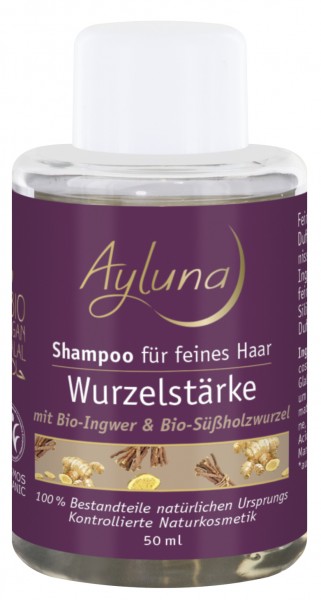 Ayluna Shampoo Wurzelstärke für feines Haar mit Bio-Ingwer & Bio-Süßholzwurzel 50 ml