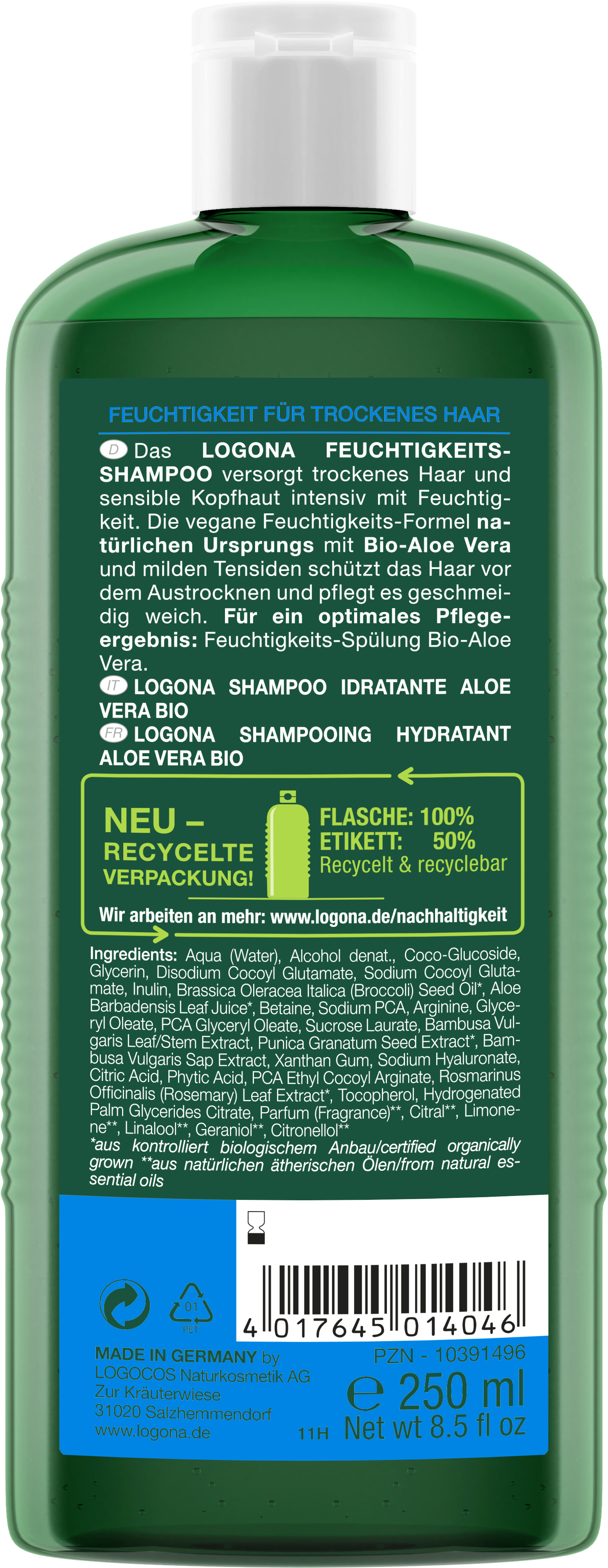 Logona Feuchtigkeits-Shampoo Bio-Aloe Vera 250 ml | NATRACTIV Bio  Naturkosmetik Onlineshop