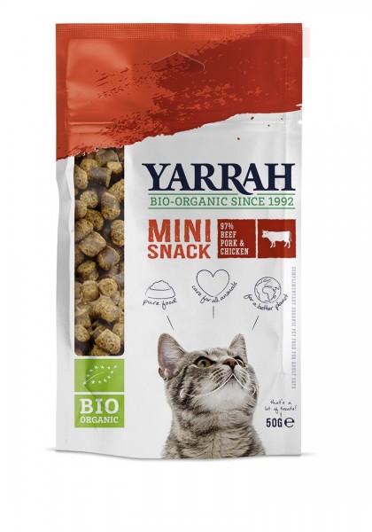 Yarrah BIO "Mini Snack" Verwöhnbröckchen für Katzen 500 g